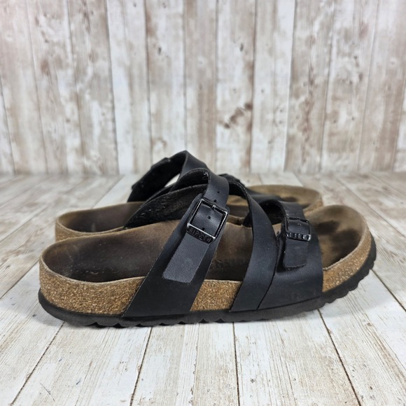 Birkenstock Leather‎ Mayari Sandals Adjustable Straps Comfort Black - Picture 1 of 7